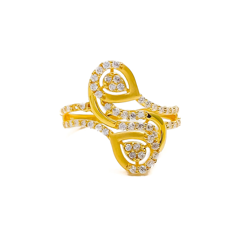 Stately Stunning 22k Gold CZ Ring