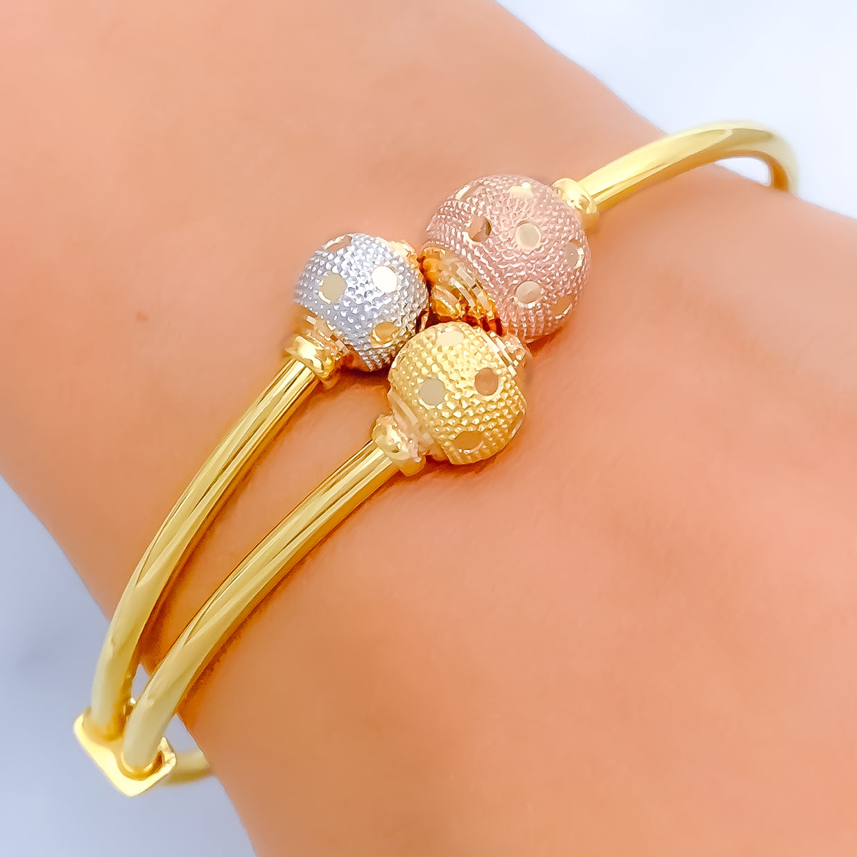Bangle-Style Braided Diamond Bracelet, 14k Yellow Gold - Mills Jewelers