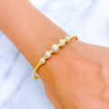 Shiny Palatial Orb 22k Gold Bangle Bracelet