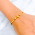 Textured Trio Orb 22k Gold Bracelet 