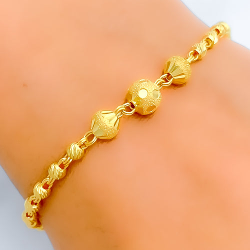 Palatial Polka Dotted Orb 22k Gold Bracelet 