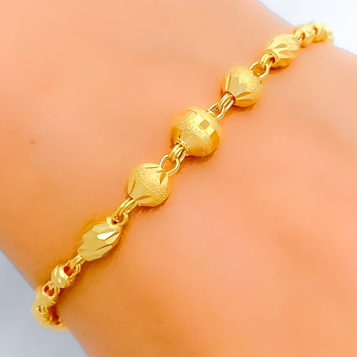 Gorgeous Ornate Orb 22k Gold Bracelet 