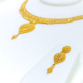 Decorative Delicate 22k Gold Necklace Set