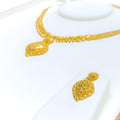 Refined Regal Drop 22k Gold Necklace Set
