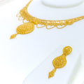 Graceful Striped 22k Gold Necklace Set