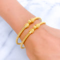Lightweight Reflective 22k Gold Pipe Bangles