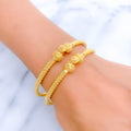 Decorative Fine Beaded 22k Gold Pipe Bangles 