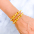 Impressive conical Pattern 22k Gold Pipe Bangles