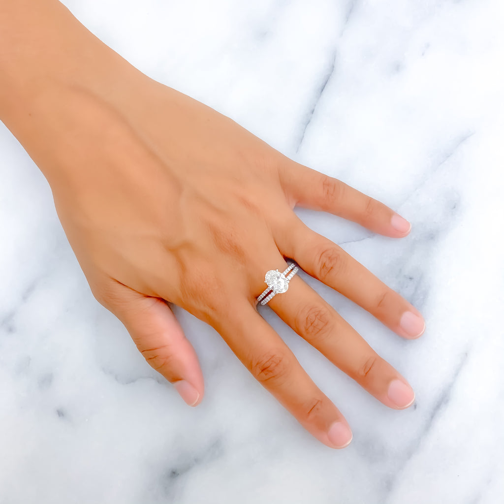 Extravagant Oval Diamond + 14k Gold Dual Band Ring – Andaaz Jewelers