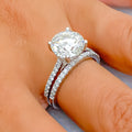 Impressive Round Diamond + 14k Gold Dual Band Ring