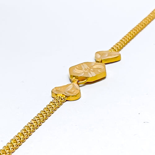 Lustrous Heart Adorned 22k Gold Baby Bracelet 