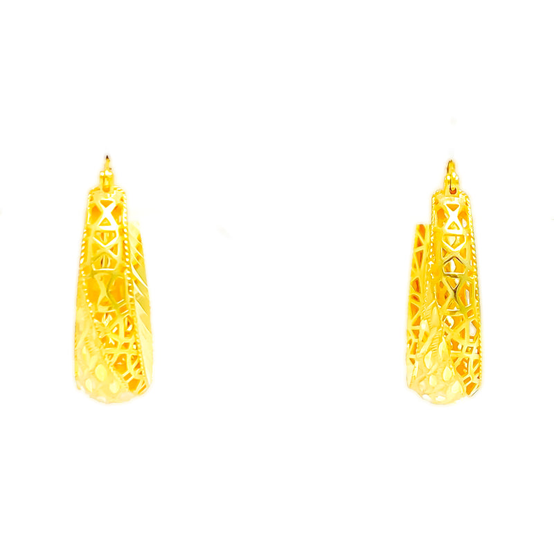 Refined Glamorous 22k Gold Hoop Earrings 