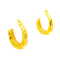 Impressive Textured 22k Gold Hoop Earrings