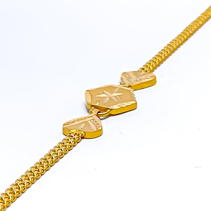 Embellished Hexagonal 22k Gold Baby Bracelet 