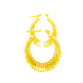 Impressive Textured 22k Gold Hoop Earrings