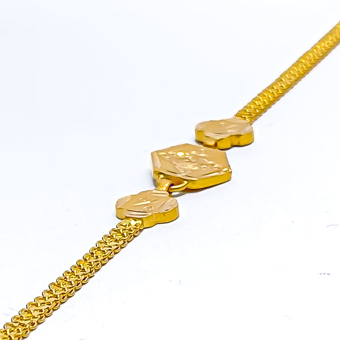 Modern Glowing Linked 22k Gold Baby Bracelet 