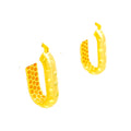 Elegant Dotted Chic 22k Gold Hoop Earrings