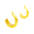 Faceted Charming 22k Gold Hoop Earrings