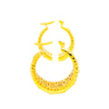 Faceted Charming 22k Gold Hoop Earrings