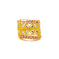 Colorful Trendy 22k Gold Ring 