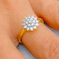 Charming Floral Cluster 18K Gold + Diamond Ring