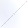 Bright Heart Shaped Diamond + 18k White Gold Bracelet 