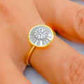 Unique Invisible Setting 18K Gold + Diamond Ring
