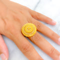 Ornate Dome Flower 22k Gold Statement Ring 