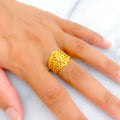 Unique Marquise Mesh 22K Gold Ring 