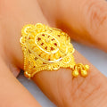 Reflective Paisley Accented 22K Gold Ring