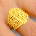 Sophisticated Striped 22K Gold Ring