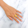 Elegant Asymmetrical 22K Gold Tassel Ring