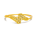 Captivating Sculptural 22k Gold Leaf Bangle Bracelet 