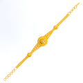 Classic Dazzling Checkered Flower 22k Gold Bracelet 