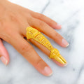 Traditional Striped 22k Overall Gold Finger Ring 