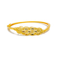 Eclectic Cluster Leaf 22k Gold Bangle Bracelet 