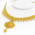 Distinct Bespoke Golden Leaf 22k Gold Necklace