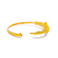 Classic Dazzling 22k Gold Floral Bangle Bracelet 