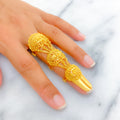 Majestic Fine Beaded 22k Overall Gold Finger Ring