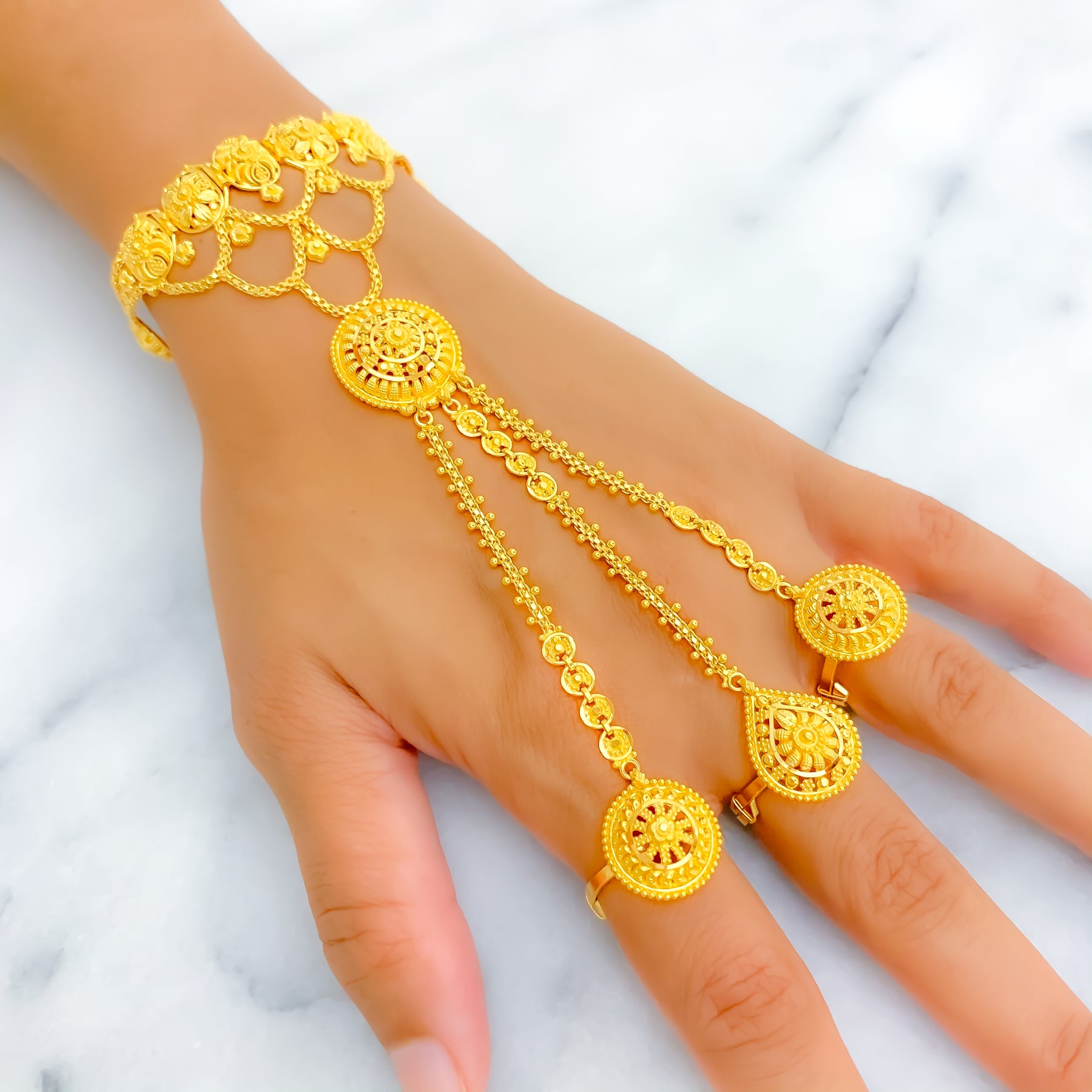 Hot Fashion Women Rhinestone Crystal Gold Plated Ring Bracelet at Rs  499/piece | Kandivali East | Mumbai | ID: 19258976830