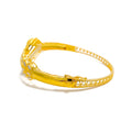 Refined Charming Asymmetrical 22k Gold Bangle Bracelet 