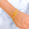 Attractive 21K Gold Nail Bangle Bracelet
