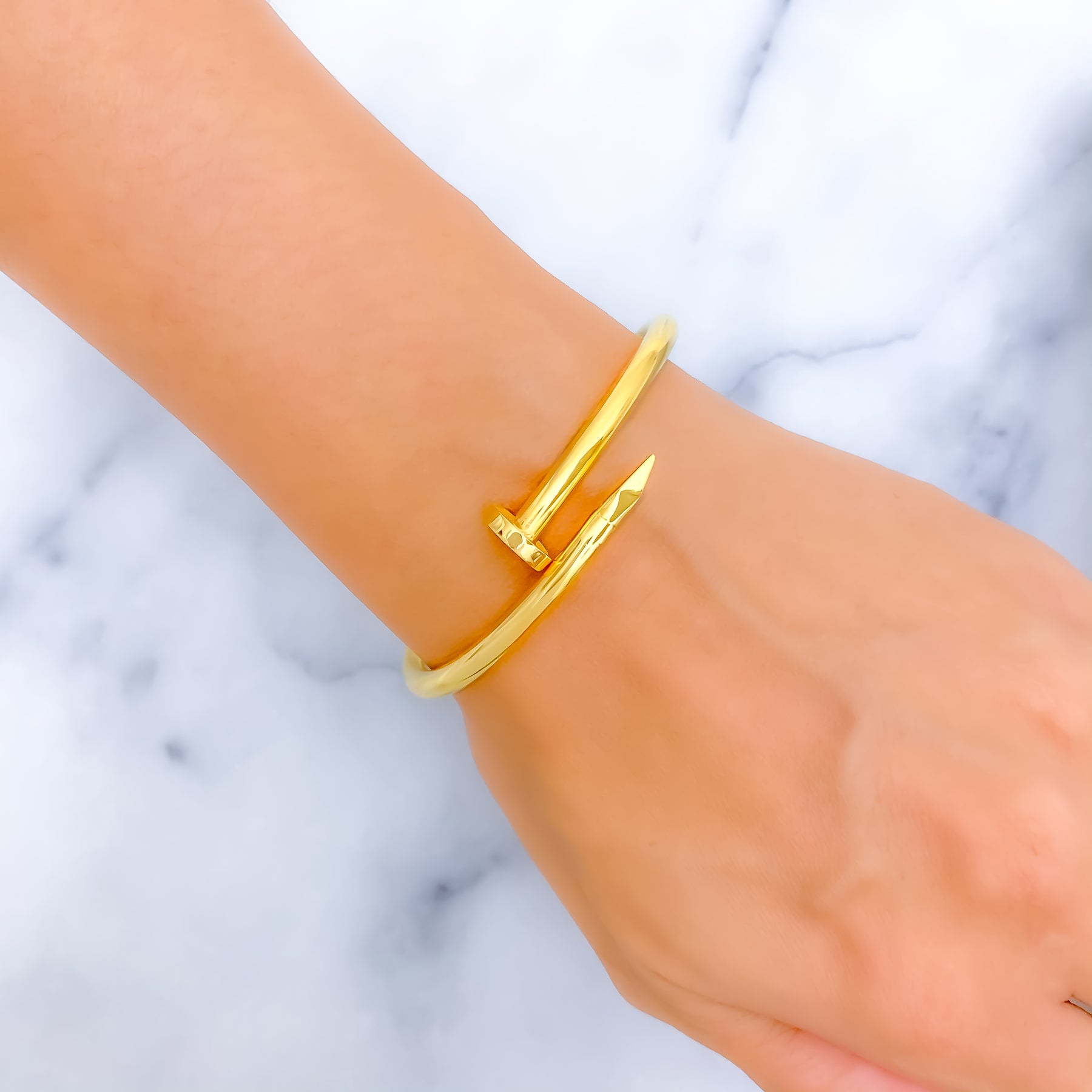 Cartier Yellow Gold and Diamond Nail Bracelet | Nail bracelet, Yellow gold  bangle bracelets, Gold bangle bracelet cartier