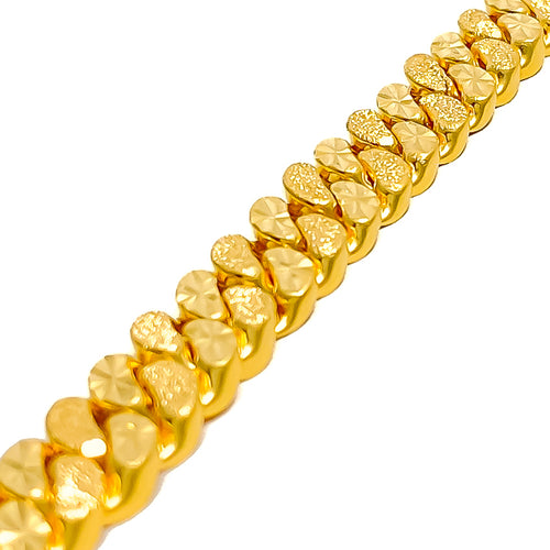 Accented Shimmering 22K Gold Men's Bracelet 