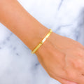 Modern 21K Gold Skinny Screw Bangle Bracelet