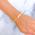 Modern 21K Gold Skinny Screw Bangle Bracelet