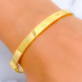 Elegant 21K Gold Thin Screw Bangle Bracelet 