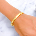 Elegant 21K Gold Thin Screw Bangle Bracelet 