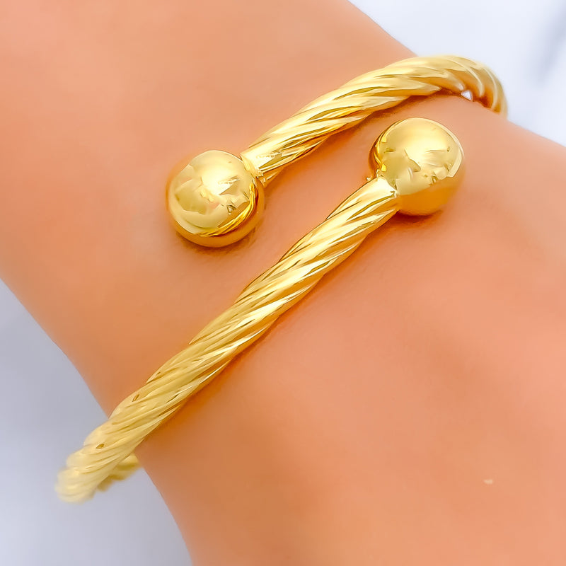Magnificent Twisted 21K Gold Bangle Bracelet 