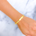 Glossy 21K Gold Medium Screw Bangle Bracelet 